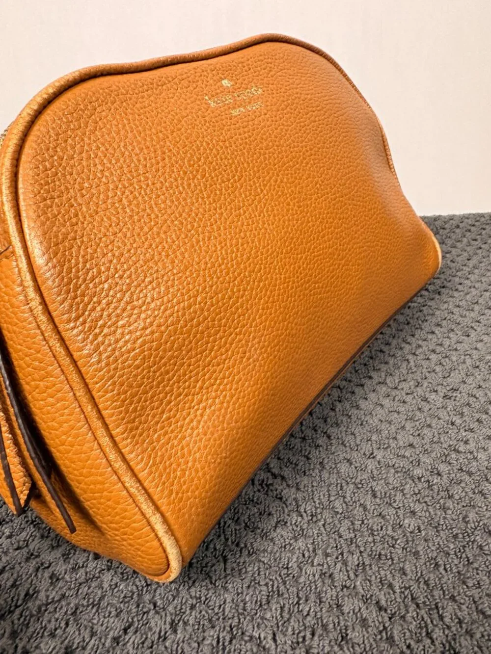 Kate Spade | Pebbled Leather Dome Crossbody Bag | Tan | Double Zip | Medium - Picture 14 of 14